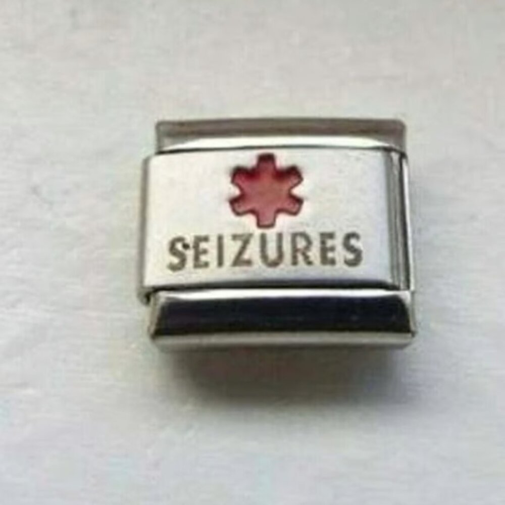 Seizures medical alert laser 9mm stainless steel italian charm bracelet link new